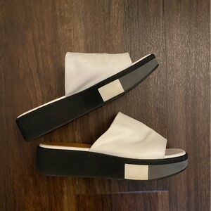 Robert Clergie white leather platform sandals size 39